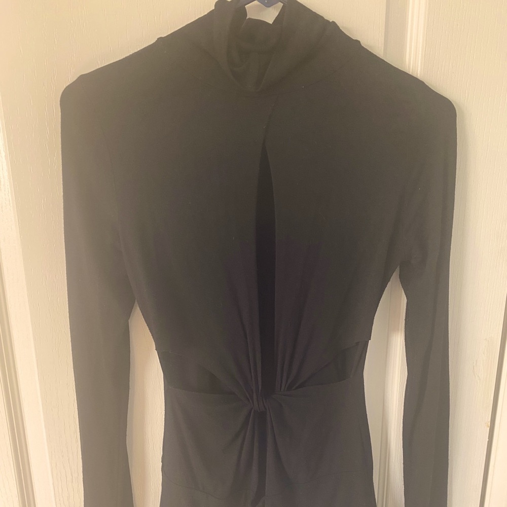 Bebe backless dress black turtle neck